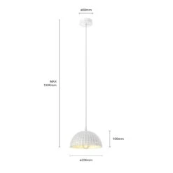 Lucande Herdis Pendelleuchte Aus Gips, Ø 20 Cm 17 Lucande Herdis Pendelleuchte Aus Gips, Ø 20 Cm -Lucande 9613106 6