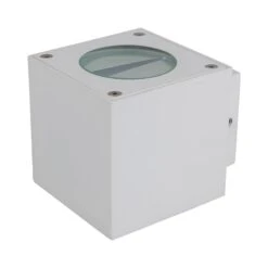 Lucande Weiße LED-Außenwandleuchte Jarno, Würfelform -Lucande 9616010 4