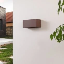 Lucande Eckige Außenwandleuchte Bente, Rostfarben 12 Lucande Eckige Außenwandleuchte Bente, Rostfarben -Lucande 9616023 1