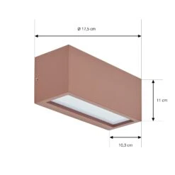 Lucande Eckige Außenwandleuchte Bente, Rostfarben 15 Lucande Eckige Außenwandleuchte Bente, Rostfarben -Lucande 9616023 4