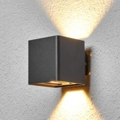 Lucande Grafitgraue LED-Außenwandleuchte Aaron 15 Lucande Grafitgraue LED-Außenwandleuchte Aaron -Lucande 9616078 4