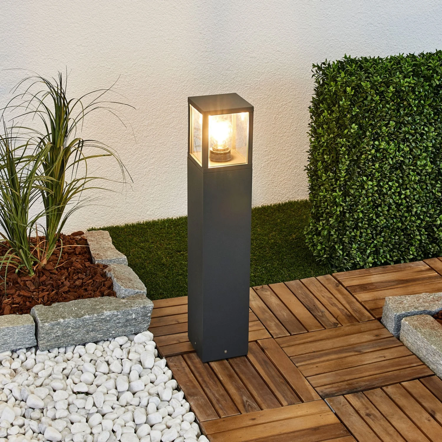 Lucande Wegeleuchte Klemens, Grafitgrau, Höhe 65 Cm 5 Lucande Wegeleuchte Klemens, Grafitgrau, Höhe 65 Cm – Bild 3