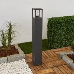 Lucande Wegeleuchte Klemens, Grafitgrau, Höhe 90 Cm -Lucande 9616127 1