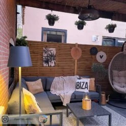 Lucande Terrassenleuchte Andrei Mit Dunkelgrauem Schirm -Lucande 9616148 12