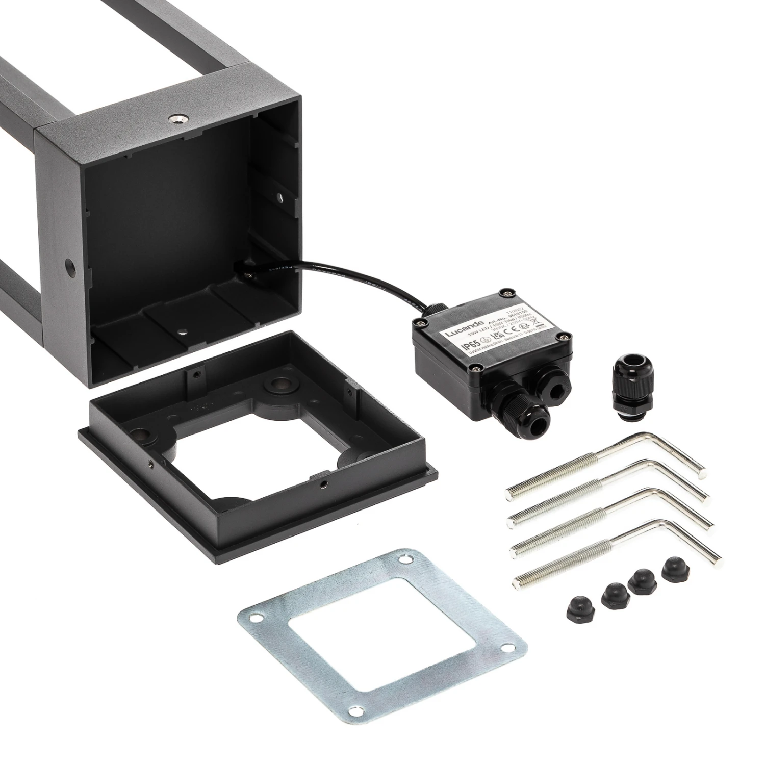 Lucande LED-Sockellampe Carlota, Dunkelgrau, 50 Cm 10 Lucande LED-Sockellampe Carlota, Dunkelgrau, 50 Cm – Bild 8