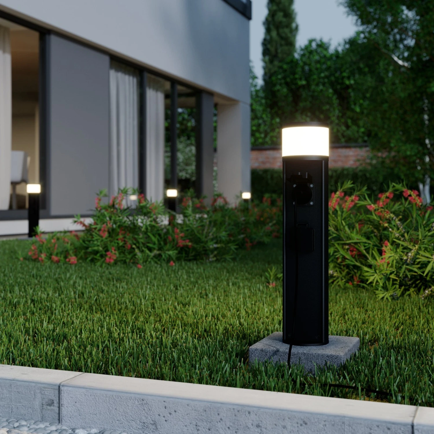 Lucande Corban Sockelleuchte Mit Zwei Steckdosen 4 Lucande Corban Sockelleuchte Mit Zwei Steckdosen – Bild 2