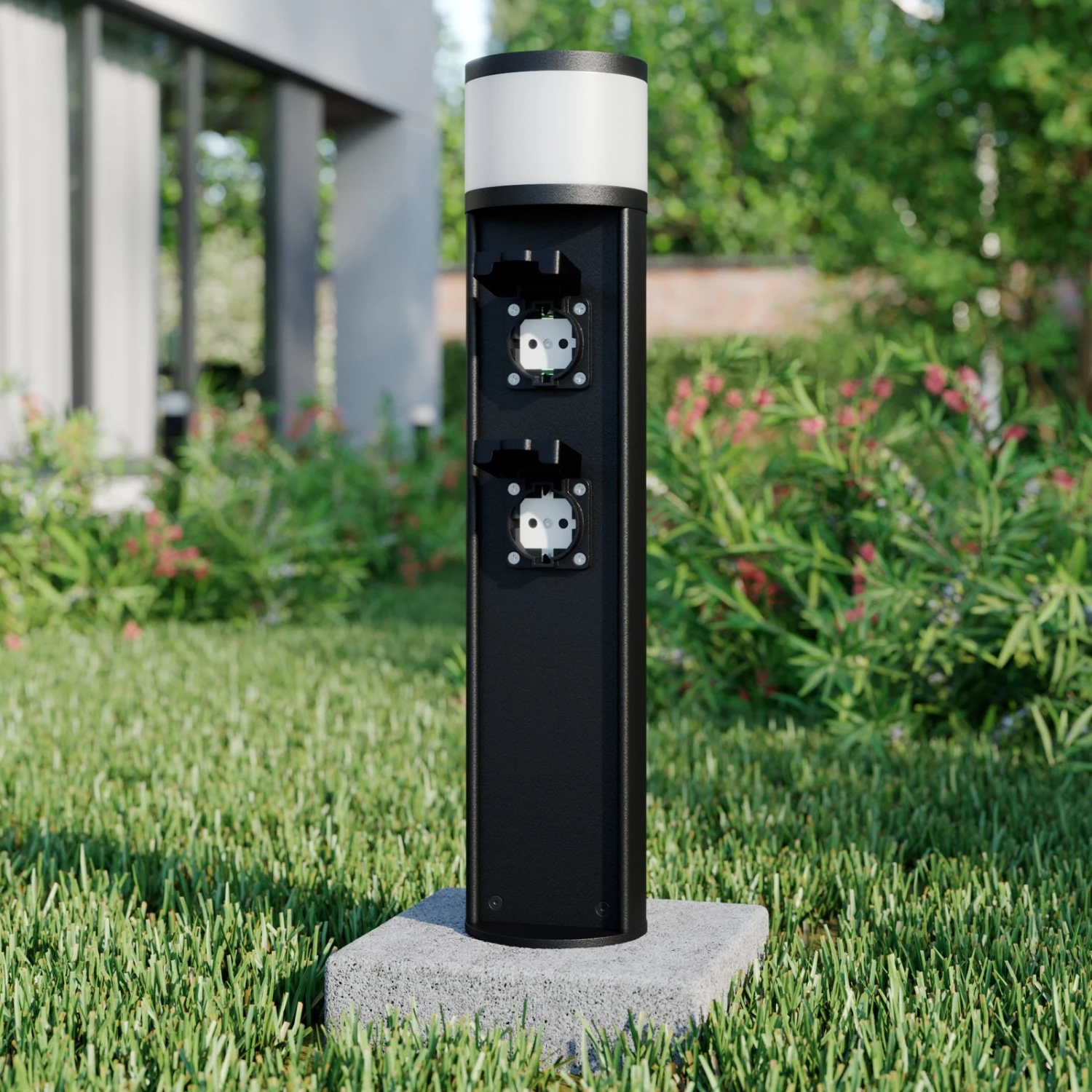 Lucande Corban Sockelleuchte Mit Zwei Steckdosen 5 Lucande Corban Sockelleuchte Mit Zwei Steckdosen – Bild 3