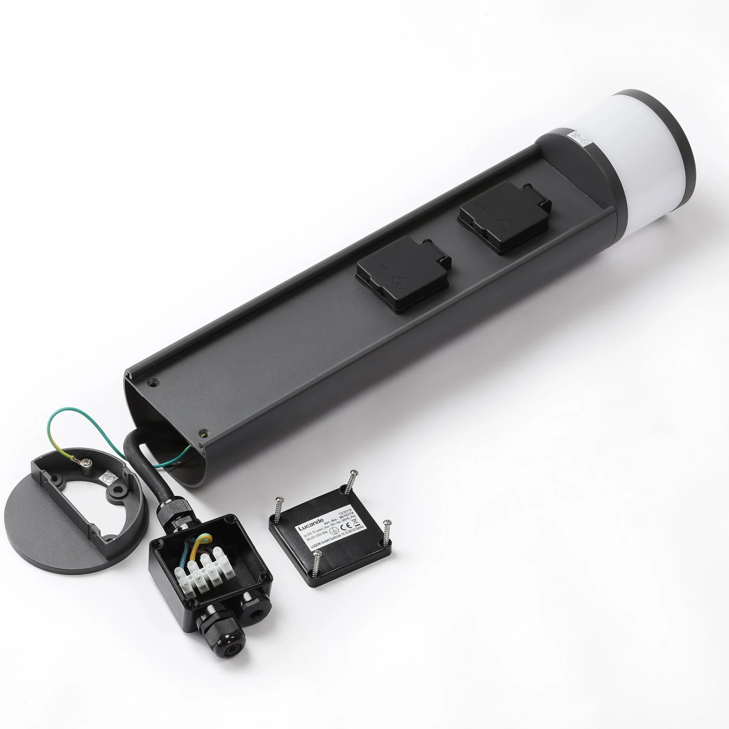 Lucande Corban LED-Sockelleuchte Mit 2 Steckdosen 10 Lucande Corban LED-Sockelleuchte Mit 2 Steckdosen – Bild 8