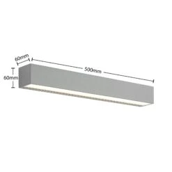 Lucande Lengo LED-Wandlampe, 50 Cm, Silber, 2-fl. -Lucande 9616204 6