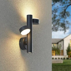 Lucande Kynlee LED-Außenwandleuchte, Dreiflammig -Lucande 9616233 1