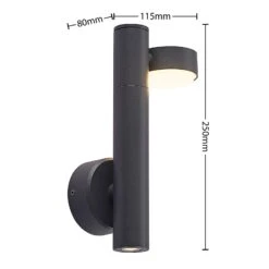 Lucande Kynlee LED-Außenwandleuchte, Zweiflammig -Lucande 9616234 5