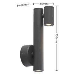 Lucande Saige LED-Außenwandleuchte, Zweiflammig -Lucande 9616235 4