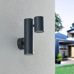 Lucande Maloney Außenwandleuchte, Zweiflammig -Lucande 9616242 2