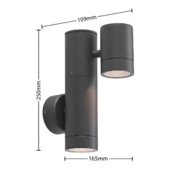 Lucande Maloney Außenwandleuchte, Zweiflammig -Lucande 9616242 4