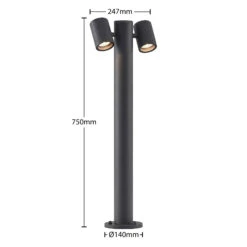 Lucande Maloney Pollerleuchte, Zweiflammig, 75 Cm 14 Lucande Maloney Pollerleuchte, Zweiflammig, 75 Cm -Lucande 9616252 3