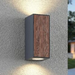 Lucande Cimala Außenwandlampe 2xGU10, Höhe 16,5cm