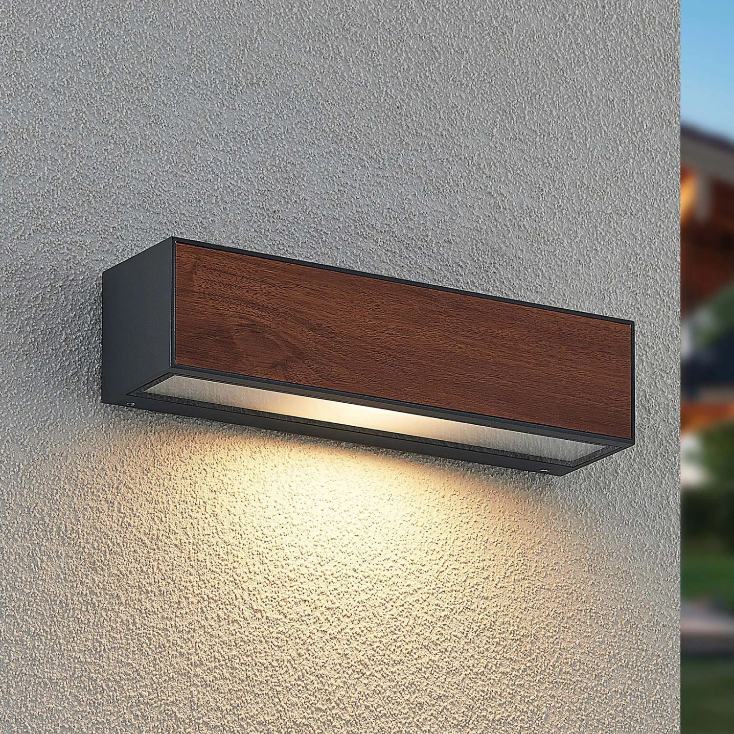 Lucande Lengo Wandleuchte R7s 25cm Down Holz 3 Lucande Lengo Wandleuchte R7s 25cm Down Holz