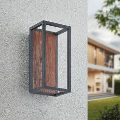Lucande Rafail LED-Außenwandlampe, Dunkelgrau -Lucande 9616276 1