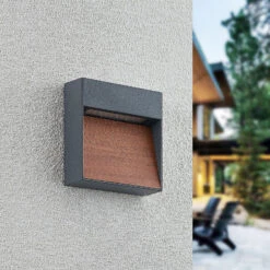 Lucande Sylvett LED-Außenwandlampe, Dunkelgrau -Lucande 9616281 1