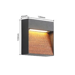 Lucande Sylvett LED-Außenwandlampe, Dunkelgrau -Lucande 9616281 4