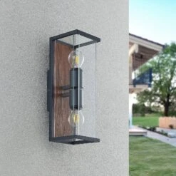 Lucande Elwin Wandleuchte, Eckig, Zweiflammig -Lucande 9616291 1