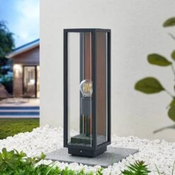 Lucande Elwin Sockelleuchte, Eckig, Alu, 50 Cm -Lucande 9616292 2