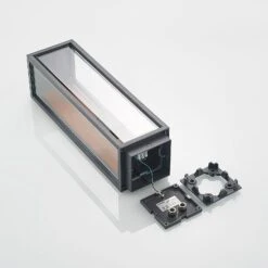 Lucande Elwin Sockelleuchte, Eckig, Alu, 50 Cm -Lucande 9616292 8