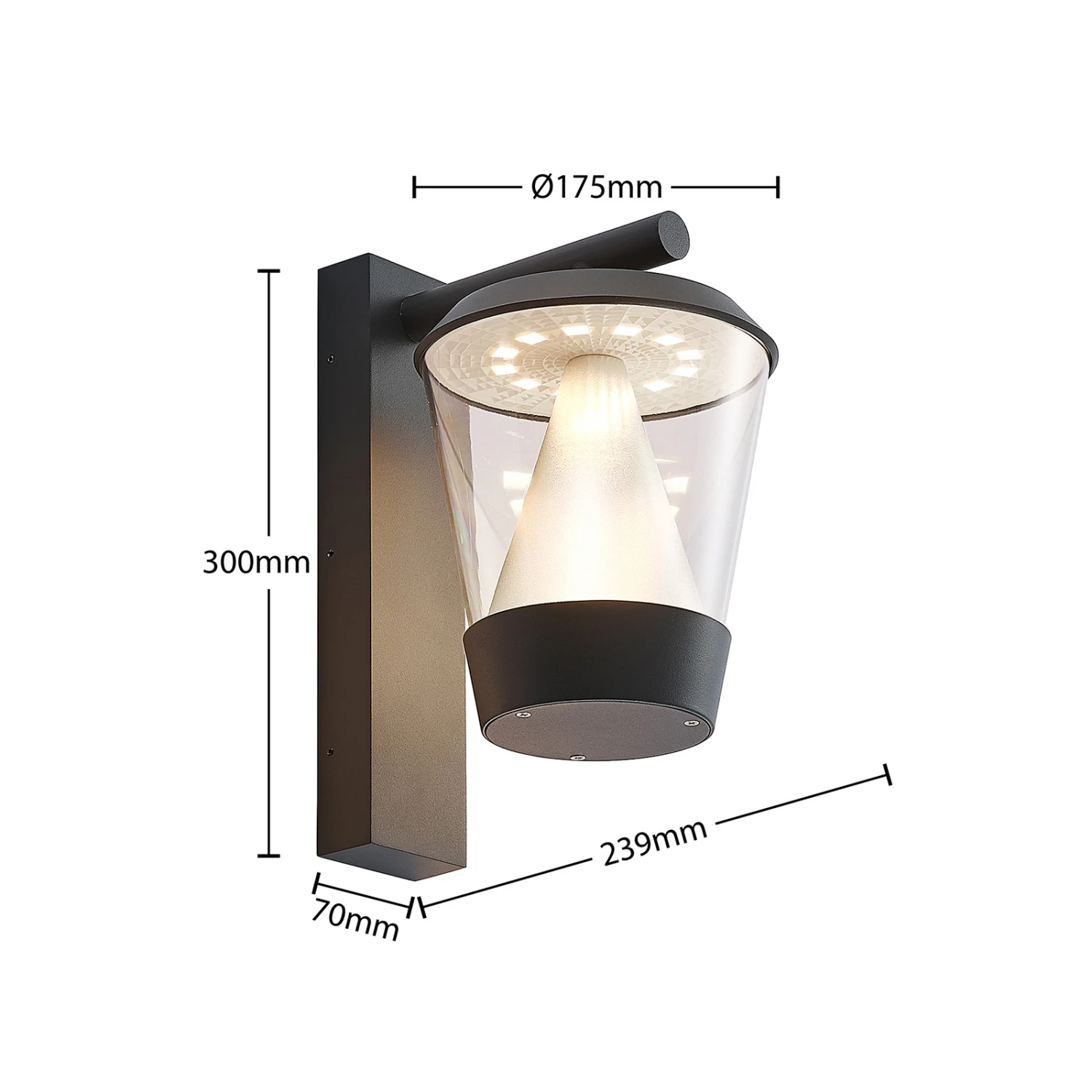 Lucande Tiany LED-Außenwandleuchte, Hängend 9 Lucande Tiany LED-Außenwandleuchte, Hängend – Bild 7