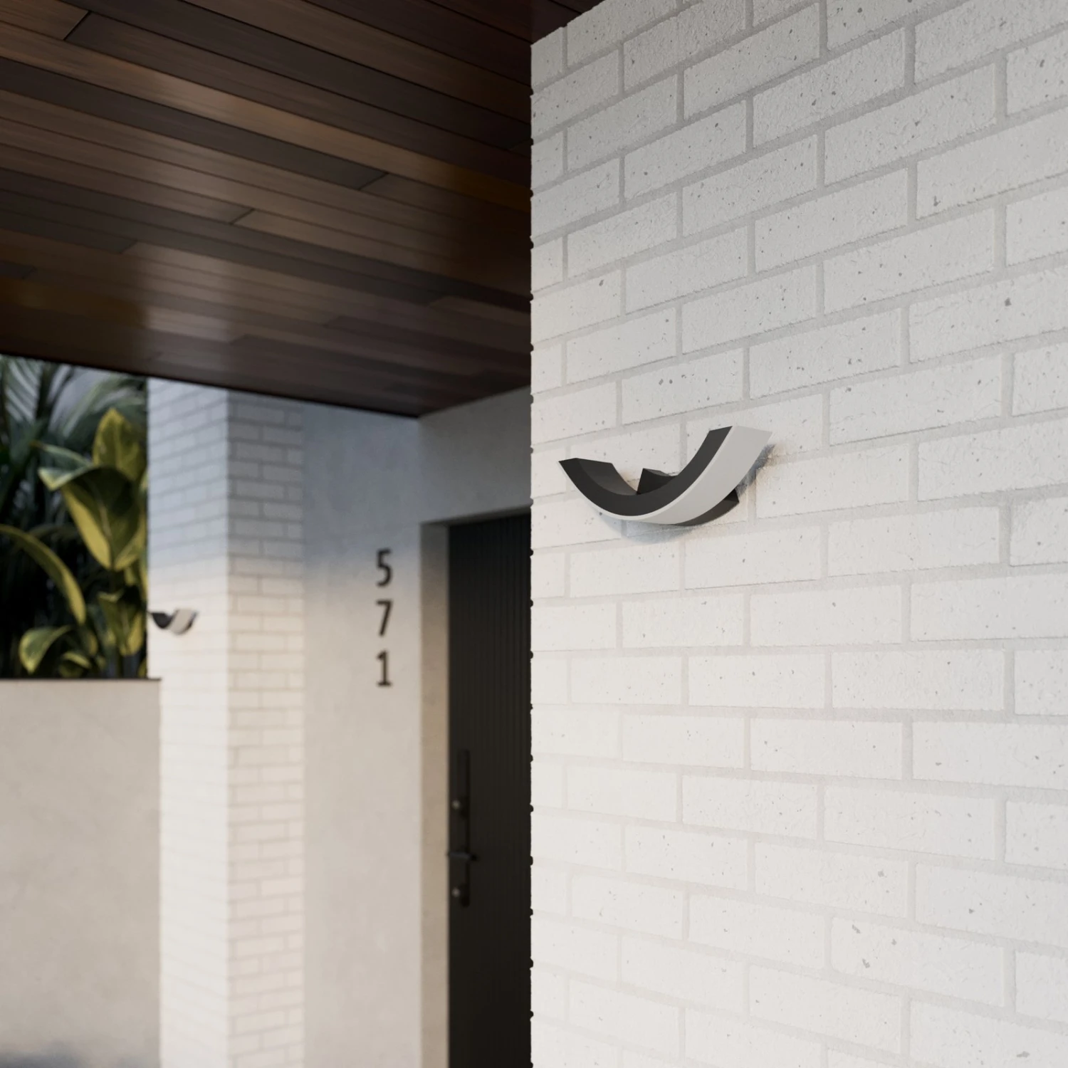 Lucande Grafitfarbene LED-Außenwandleuchte Half 5 Lucande Grafitfarbene LED-Außenwandleuchte Half – Bild 3