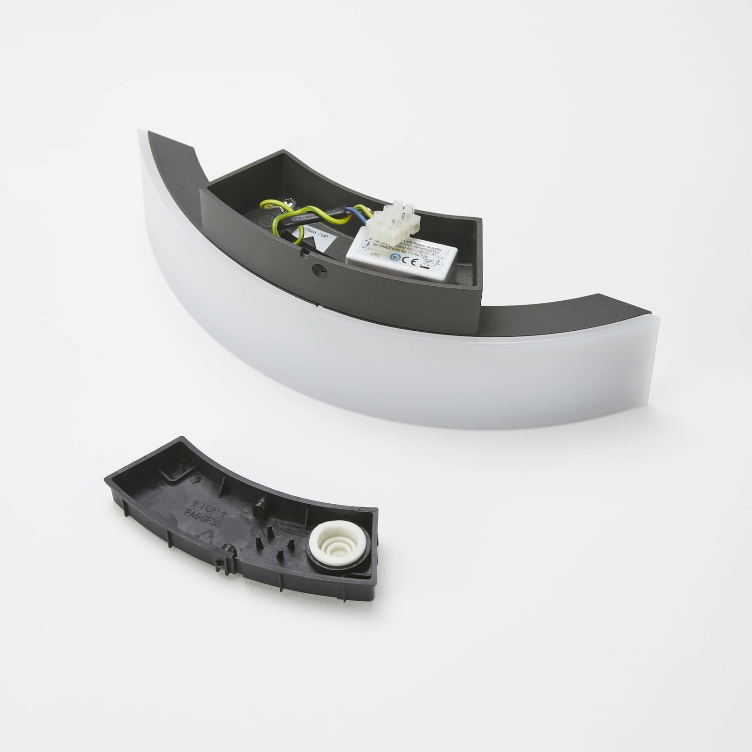 Lucande Grafitfarbene LED-Außenwandleuchte Half 11 Lucande Grafitfarbene LED-Außenwandleuchte Half – Bild 9