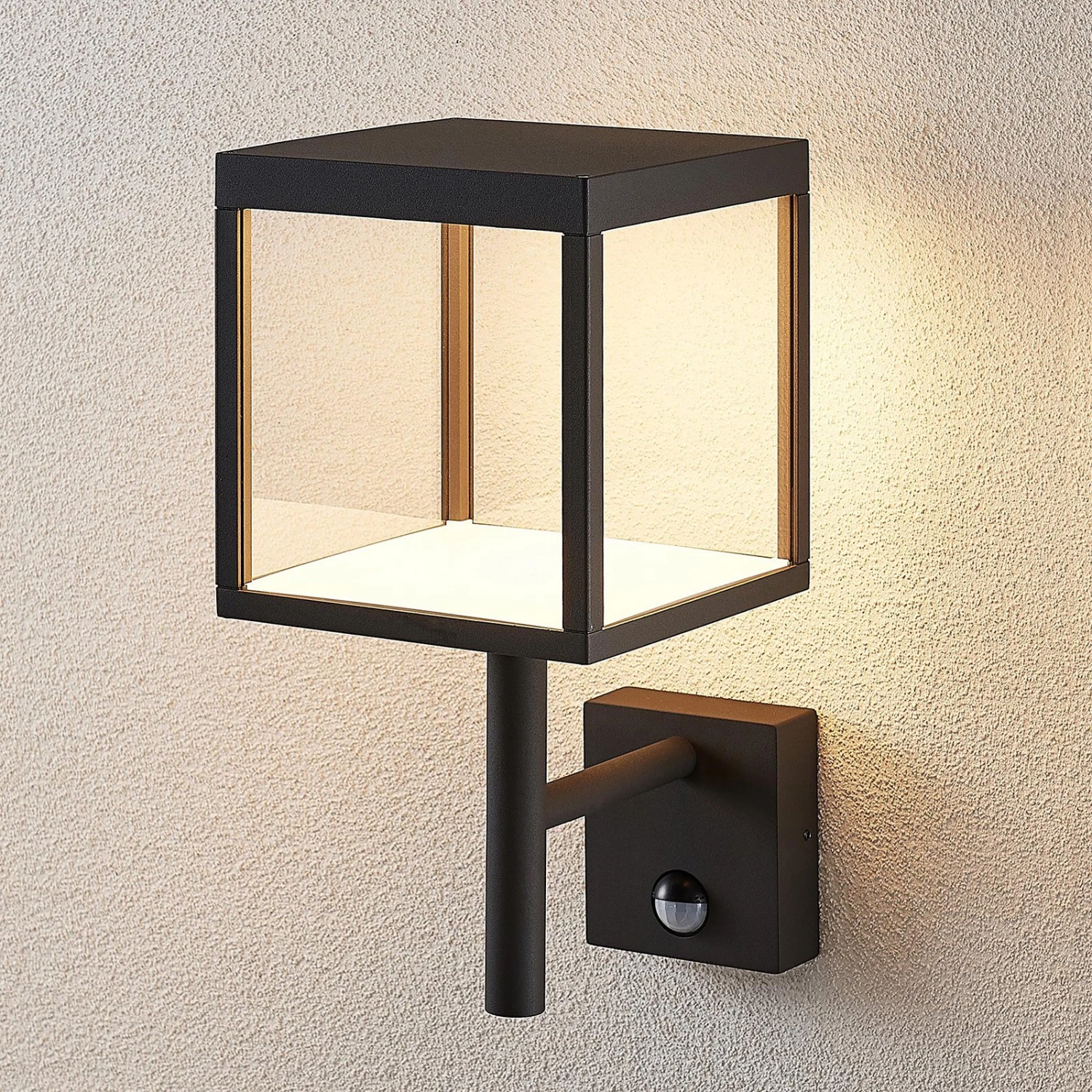 Lucande LED-Außenwandleuchte Cube, Graphit, Mit Sensor 3 Lucande LED-Außenwandleuchte Cube, Graphit, Mit Sensor