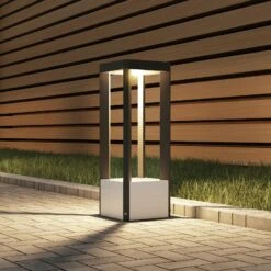 Lucande Kalisa LED-Sockelleuchte, Eckig