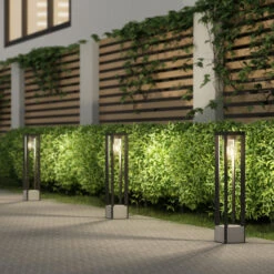 Lucande Kalisa Wegeleuchte, Eckig, E27 -Lucande 9619298 1