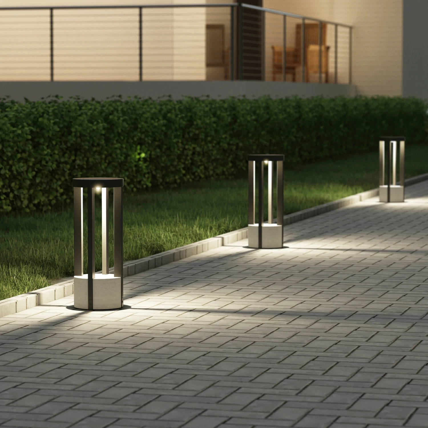 Lucande Overa LED-Sockelleuchte, Rund 4 Lucande Overa LED-Sockelleuchte, Rund – Bild 2