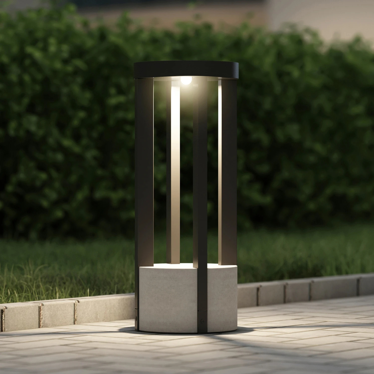 Lucande Overa LED-Sockelleuchte, Rund 3 Lucande Overa LED-Sockelleuchte, Rund