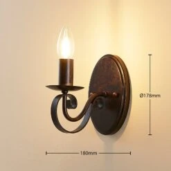 Lucande Caleb - Rostfarbene Wandleuchte Im Landhausstil -Lucande 9620533 2