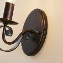 Lucande Caleb - Rostfarbene Wandleuchte Im Landhausstil -Lucande 9620533 6