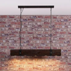 Lucande Pendelleuchte Legno Mit Dunklem Holzelement -Lucande 9621188 2