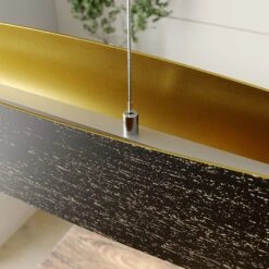 Lucande Dimmbare LED-Hängeleuchte Ebu, Schwarz-gold -Lucande 9621393 4