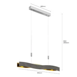Lucande Dimmbare LED-Hängeleuchte Ebu, Schwarz-gold -Lucande 9621393 6