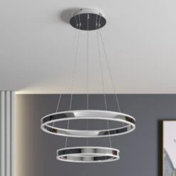 Lucande LED-Pendellampe Lyani, 2 Ringe Untereinander -Lucande 9621978 2