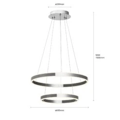 Lucande LED-Pendellampe Lyani, 2 Ringe Untereinander -Lucande 9621978 6