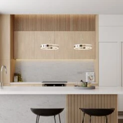 Lucande LED-Pendellampe Lyani, 2 Ringe Nebeneinander -Lucande 9621980 1