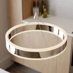 Lucande LED-Pendellampe Lyani, 2 Ringe Nebeneinander -Lucande 9621980 3