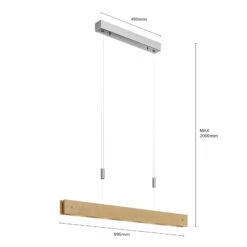 Lucande LED-Holz-Pendelleuchte Karinja Mit Dimmer, Natur -Lucande 9624216 6