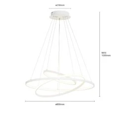 Lucande LED-Pendellampe Ezana Aus Drei Ringen, Weiß -Lucande 9624255 6