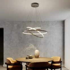 Lucande LED-Pendellampe Ezana Aus Drei Ringen, Nickel -Lucande 9624256 1