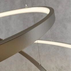 Lucande LED-Pendellampe Ezana Aus Drei Ringen, Nickel -Lucande 9624256 8