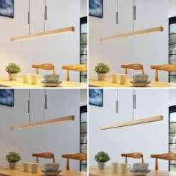 Lucande LED-Balkenpendelleuchte Pia Holz Buche -Lucande 9624274 3