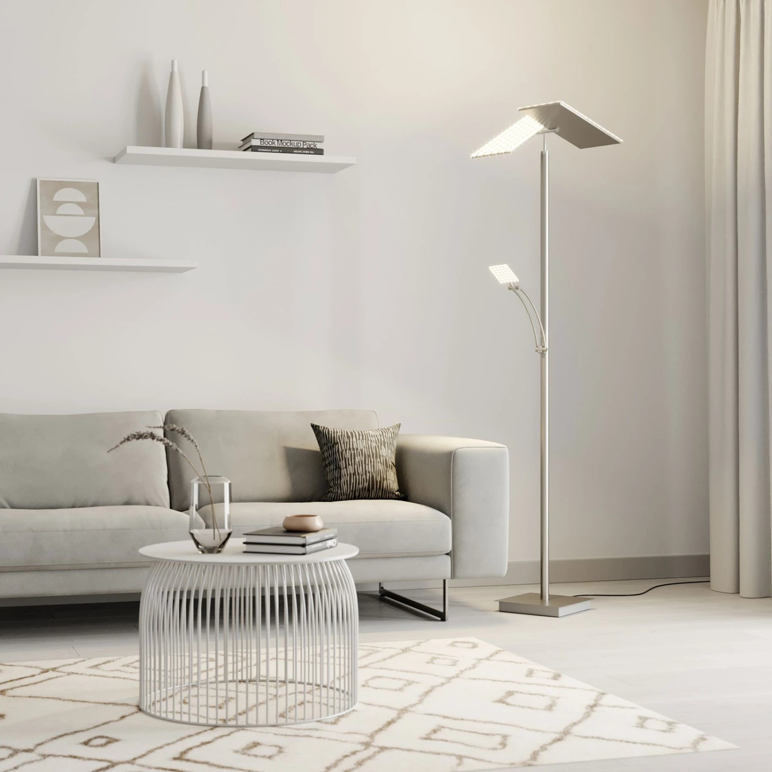 Lucande LED-Deckenfluter Parthena, Nickel 4 Lucande LED-Deckenfluter Parthena, Nickel – Bild 2